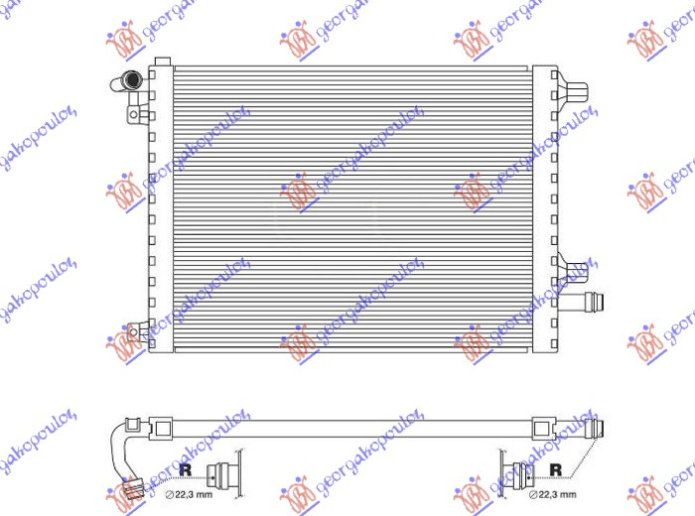 Radiator shtesë për motor 2.0 TURBO benzinë (590x465x26)