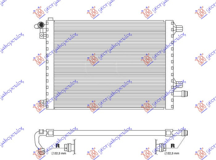 Radiator shtesë për motor 2.0 TURBO benzinë (590x465x26)