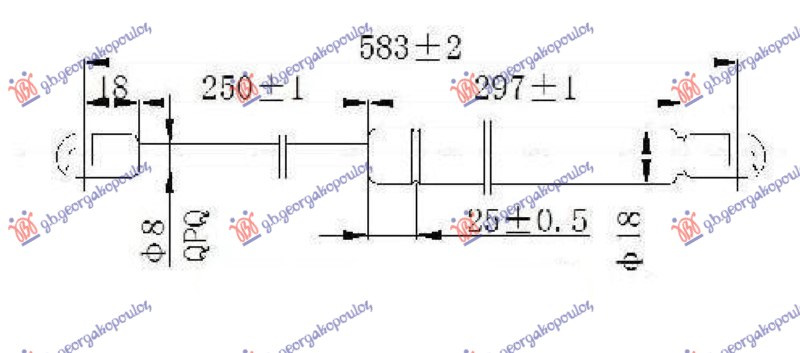 Amortizues (një) për derën e bagazhit (584L-440N)