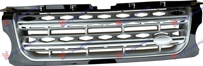 Maskë pvc/grilë e argjendtë (me kornizë me ngjyrë të zezë + shirit të argjendtë)