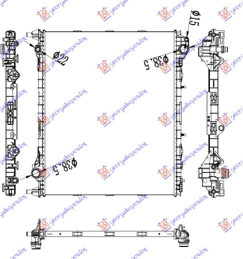 Radiator për motor 2.0 benzinë/hibrid - 2.0 TD dizel