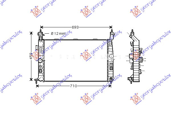 Radiator për motor 1.4-1.6-1.8 (me/pa kondicioner) (61x37)