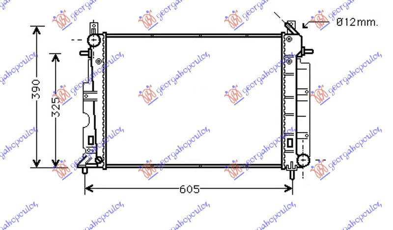 Radiator për motor 2.0i16V-2.2TID (50x35x3,2) (marsh automatik)