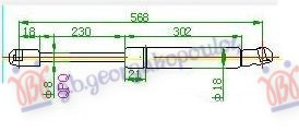 Amortizues (një) për derën e bagazhit (568L-470N)