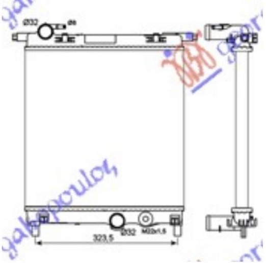 Radiator për motor 1,0i-12V (35x36x1,9) (KOYO)