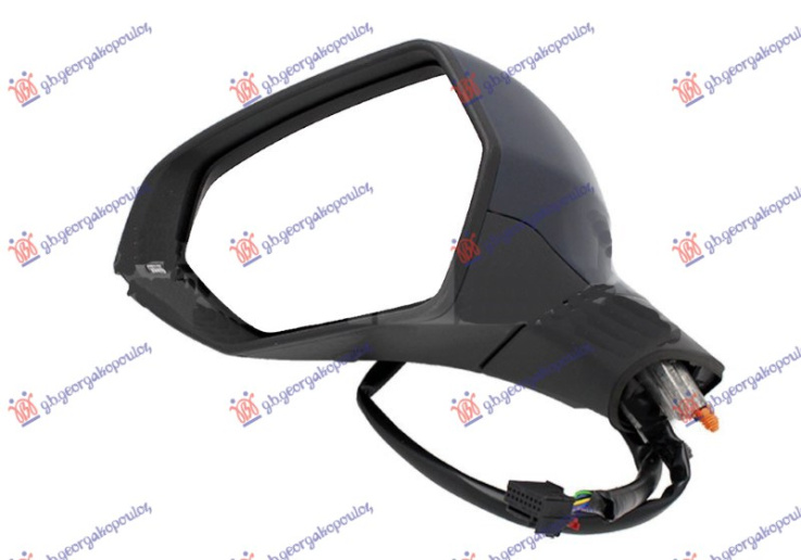 Pasqyrë elektrike me ngrohje (elektrik-me palosje) (gati për ngjyrosje) (memorie) (me drita pulsuese) +Dritë) (13 pinë) (xham i lakuar)