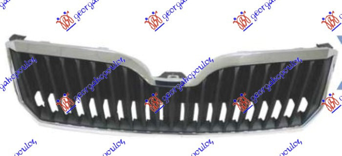 Maskë pvc/grilë me ngjyrë të zezë me kornizë krom