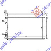 Radiator për motor 1.9-2.2-2.5-3.0 dCi dizel me/pa kondicioner (727x389) 03-