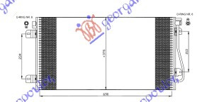 Radiator i kondicionerit dizel 01-03 (69,2x38)