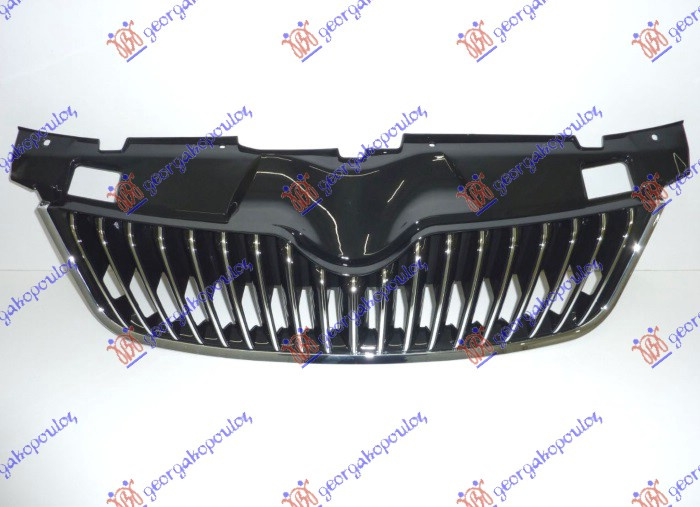 Maskë pvc/grilë me ngjyrë të zezë/krom me krom shirit i poshtëm