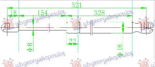 Amortizues (një) për derën e bagazhit (521L-560N)