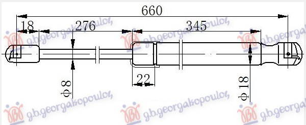 Amortizues (një) për derën e bagazhit karavan (661L-540N)