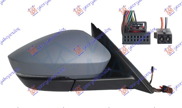 Pasqyrë elektrike me ngrohje (elektrik-me palosje) (gati për ngjyrosje) (memorie) (me errësim automatik kabllo) (me drita pulsuese) +Dritë + këndi i vdekur) (15 + 2 pinë) (А cilësi)