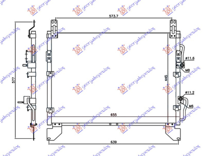 Radiator i kondicionerit 2.7 Xdi dizel -06 (665x445x20)