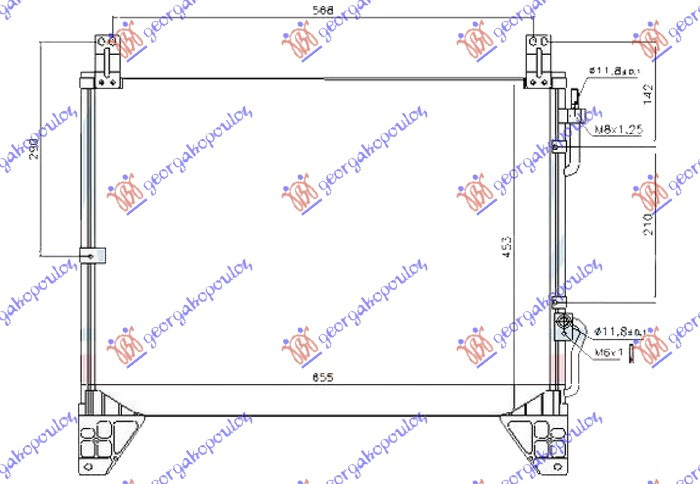 Radiator i kondicionerit 2.9 TD dizel (655x453x16)