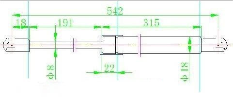 Amortizues (një) për derën e bagazhit (542L-520N)