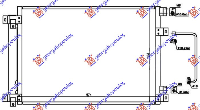 Radiator i kondicionerit 3.0 benzinë (645x438x16)