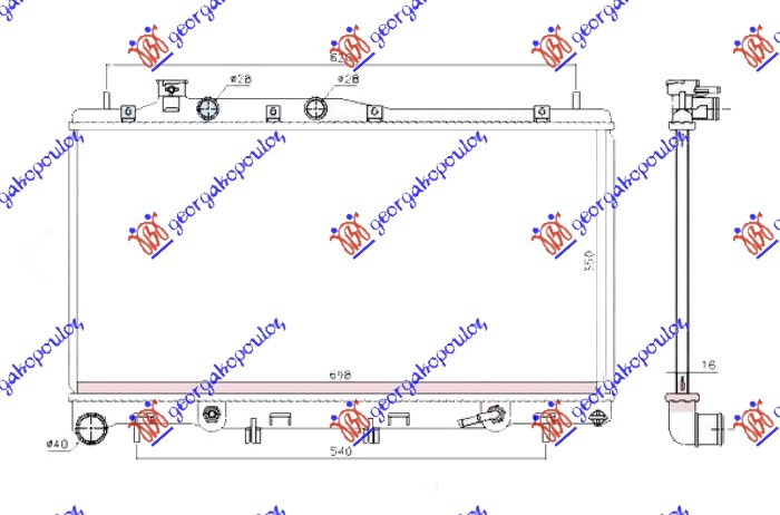 Radiator për motor 3.6 benzinë (marsh automatik) (350x698)