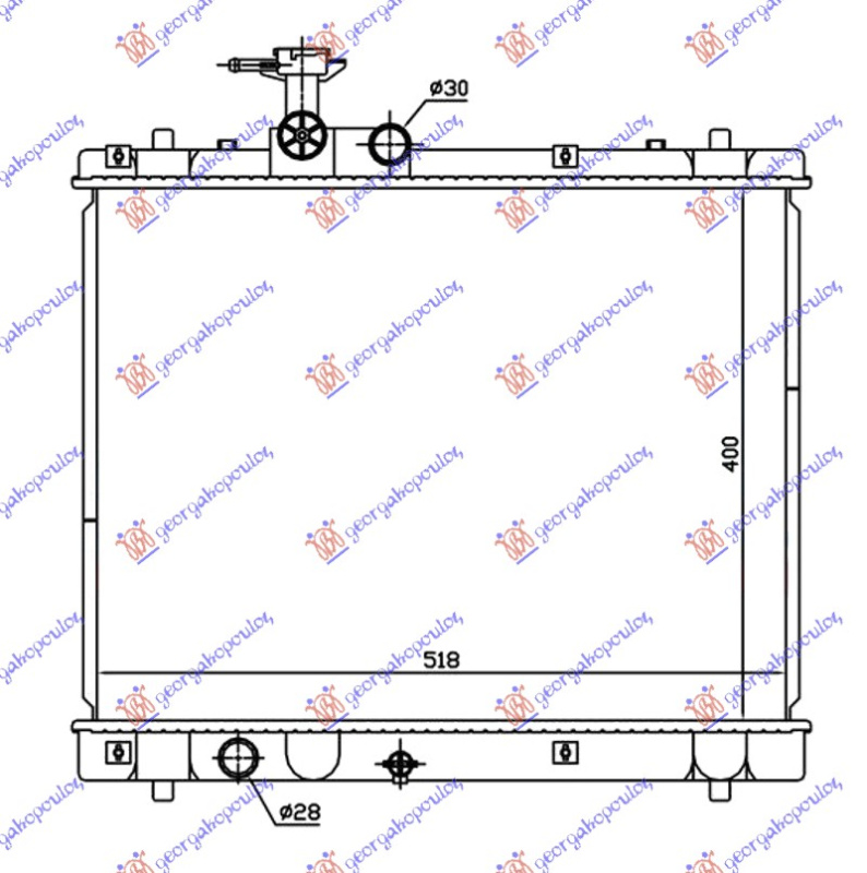 Radiator për motor 1.2 gaz. (40x54x16) (marsh manual) (MAGYAR) (KOYO)