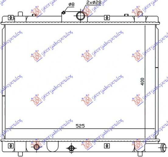 Radiator për motor 1.3 DDiS (40x54.4x27) (marsh manual) (MAGYAR) (KOYO)