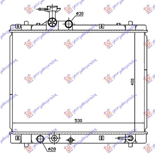 Radiator për motor 1.2 benzinë - 1.3DDiS dizel (marsh automatik) (400x530x16) (MAGYAR)
