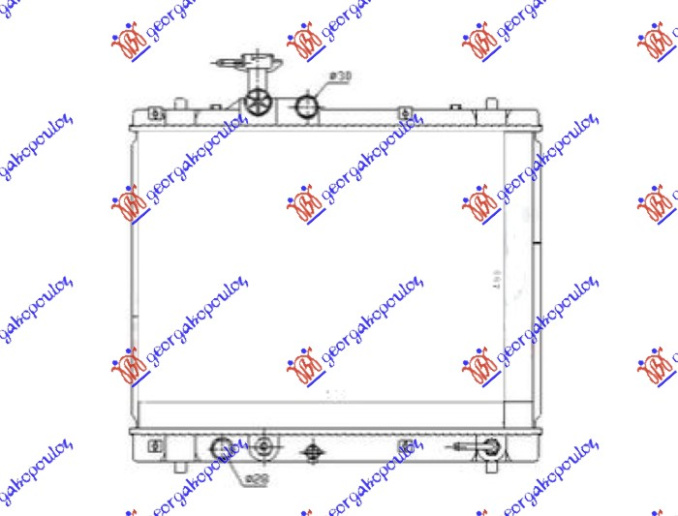 Radiator për motor 1.2 benzinë - 1.3DDiS dizel (marsh automatik) (400x530x16) (MAGYAR) (KOYO)