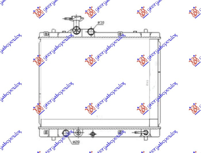 Radiator për motor 1.2 benzinë - 1.3DDiS dizel (marsh automatik) (400x530x16) (MAGYAR) (KOYO)