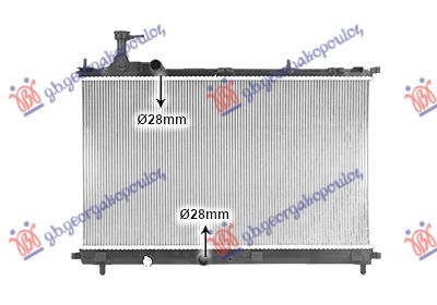 Radiator për motor 1.4 benzinë (375x650x26)