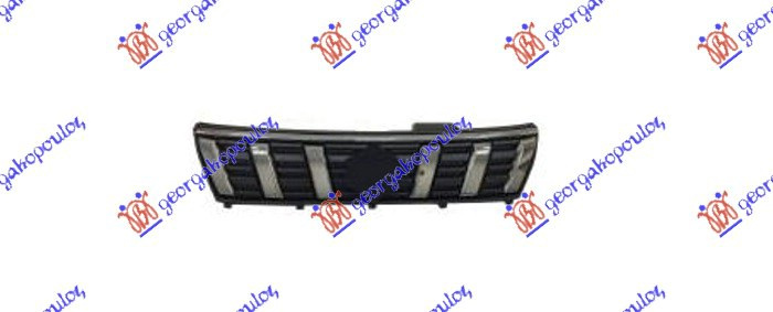 Maskë pvc/grilë me ngjyrë të zezë me shirita krom