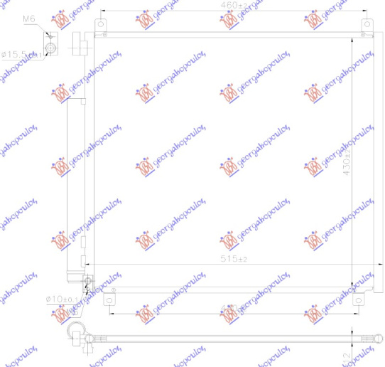 Radiator i kondicionerit 1.2 benzinë (500x430x12)