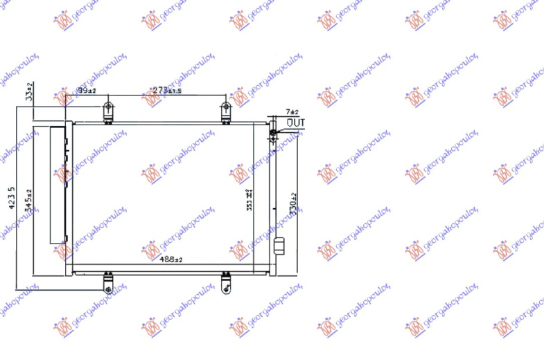 Radiator i kondicionerit 1.0 benzinë (48.8x35.3x1.2)