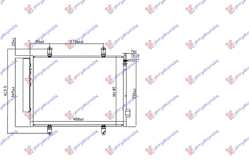 Radiator i kondicionerit 1.0 benzinë (48.8x35.3x1.2)