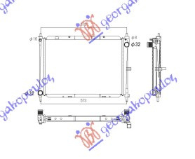 Radiator për motor 1.5 dizel (me kondicioner) (49.4x41.5x2.3) anglez (MAHLE BEHR PREMIUM LINE)