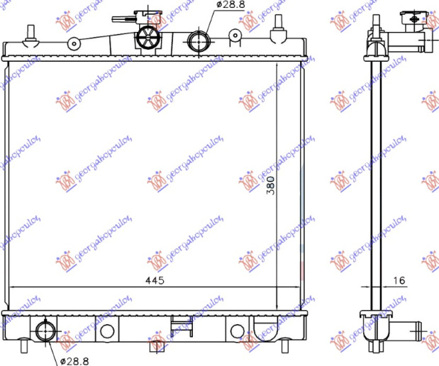 Radiator për motor 1.0-1.2-1.4-1.6 benzinë japonez