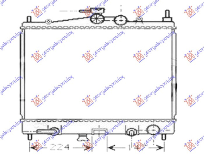 Radiator për motor 1.2-1.4 16V benzinë (marsh automatik) (me/pa kondicioner) (380x448) japonez