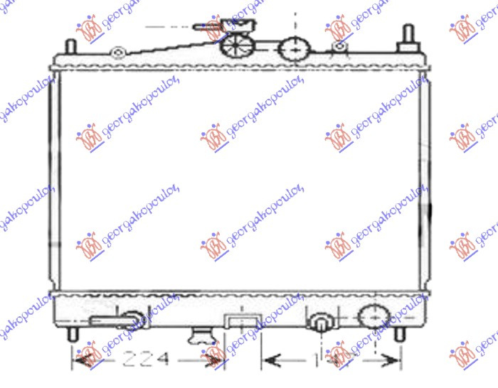 Radiator për motor 1.2-1.4 16V benzinë (marsh automatik) (me/pa kondicioner) (380x448) japonez