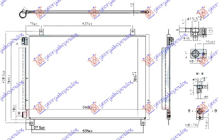 Radiator i kondicionerit 1.0-1.2 benzinë (555x405x12)