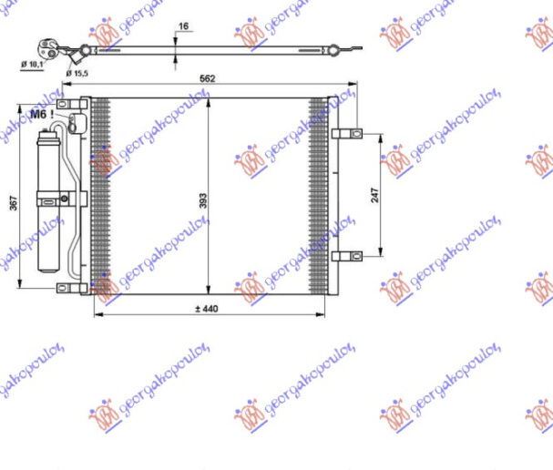 Radiator i kondicionerit 1.5 DCI (49x37.6x1.6)