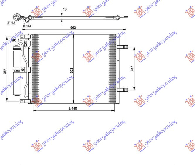 Radiator i kondicionerit 1.5 DCI (49x37.6x1.6)