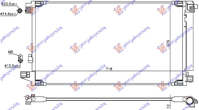 Radiator i kondicionerit 1.8 hibrid benzinë (675x375x12)