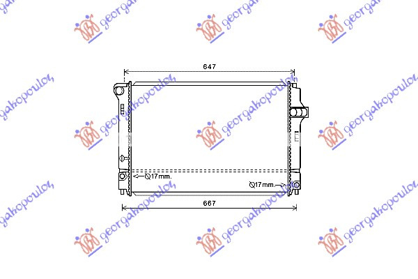 Radiator për motor 1.5 hibrid (54/55KW) (600x400x16)