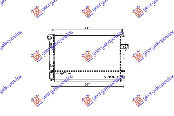 Radiator për motor 1.5 hibrid (54/55KW) (600x400x16) (KOYO)