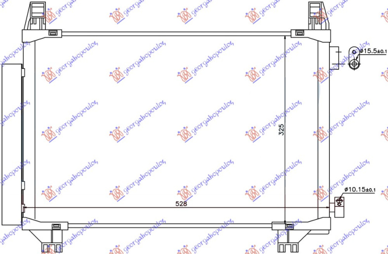 Radiator i kondicionerit 1.0i/1.3 16v (497x320x16) françez
