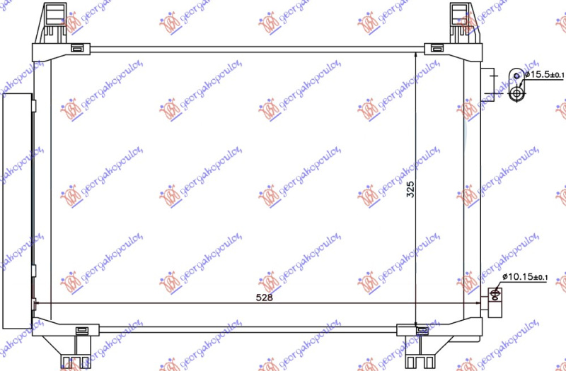 Radiator i kondicionerit 1.0i/1.3 16v (497x320x16) françez