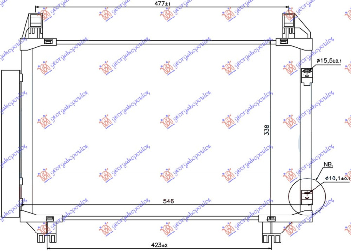 Radiator i kondicionerit 1.0/1.3i16v (497x320x16) japonez