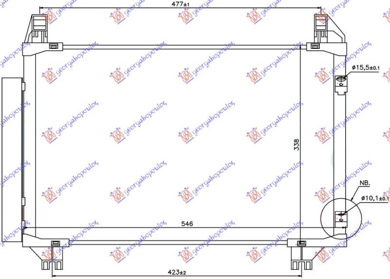 Radiator i kondicionerit 1.0/1.3i16v (497x320x16) japonez