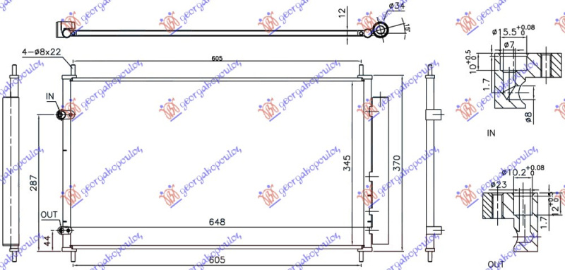 Radiator i kondicionerit 1.5 hibrid 15- (600x355x16)