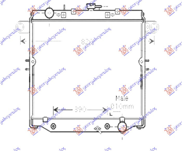 Radiator për motor 4.7i benzinë (marsh automatik) (me/pa kondicioner) (510x698)