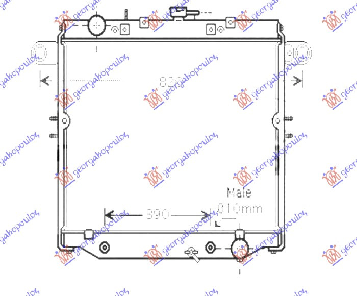 Radiator për motor 4.7i benzinë (marsh automatik) (me/pa kondicioner) (510x698)