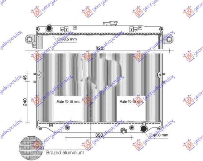 Radiator për motor 4.2TD dizel (me/pa kondicioner) (marsh automatik) (510x694)